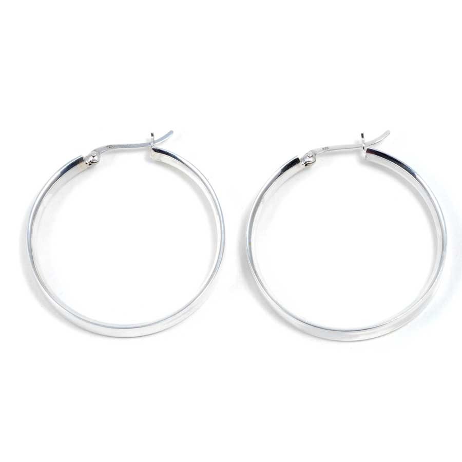 Créoles plates - 3,9 cm - Silver Jewellery - Boutique Nirvana