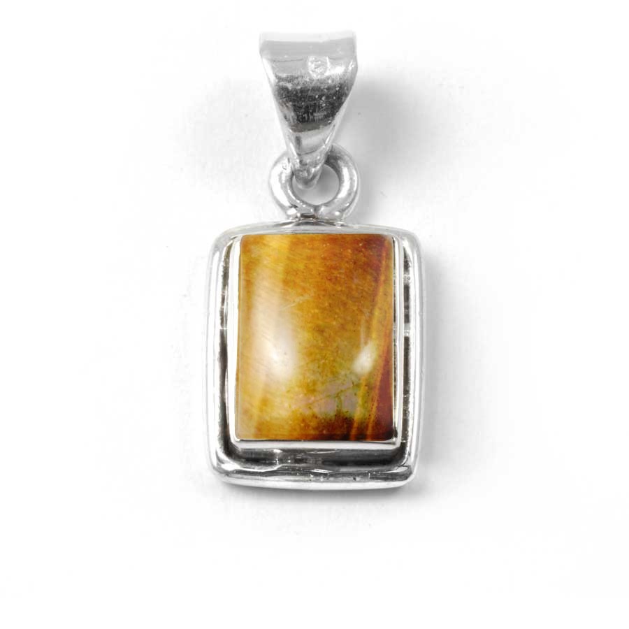 Small Silver Pendant with Rectangular Stone - Silver Jewellery - Boutique Nirvana