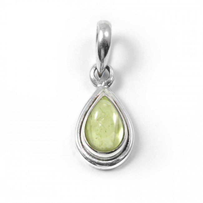 Petit pendentif argent et pierre en forme de Goutte - BIJOUX ARGENT - Boutique Nirvana