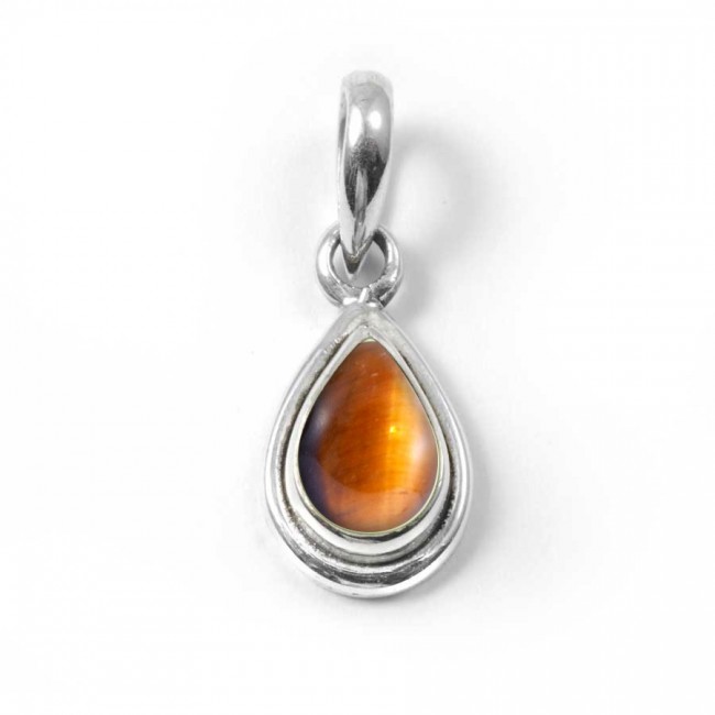 Petit pendentif argent et pierre en forme de Goutte - BIJOUX ARGENT - Boutique Nirvana