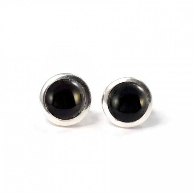 Round Indian Gemstone Studs - Silver Jewellery - Boutique Nirvana