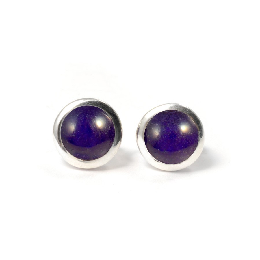 Round Indian Gemstone Studs - Silver Jewellery - Boutique Nirvana