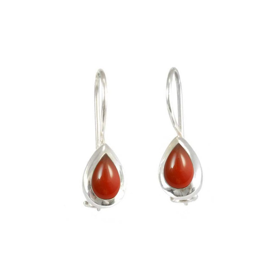 Classic Teardrop Stone Earrings - Silver Jewellery - Boutique Nirvana