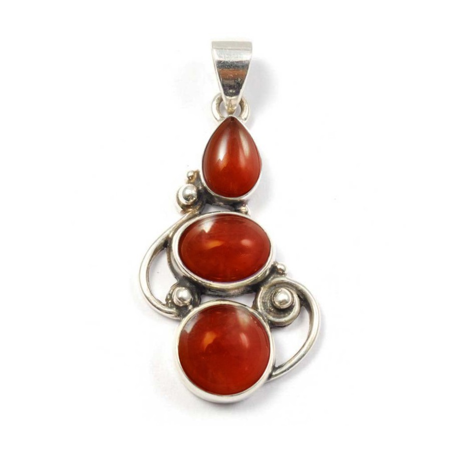 Silver Three-Stone Pendant - Silver Jewellery - Boutique Nirvana
