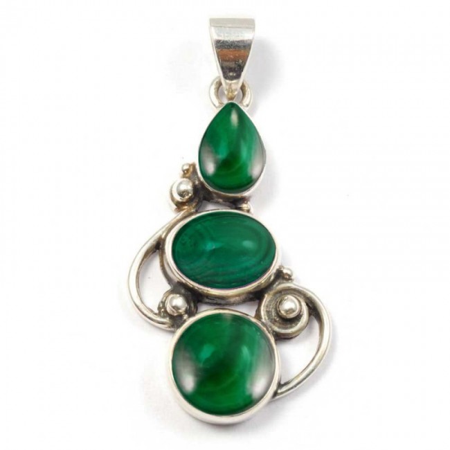 Pendentif argent trois pierres fines - BIJOUX ARGENT - Boutique Nirvana