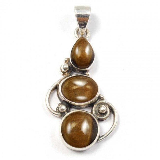 Pendentif argent trois pierres fines - BIJOUX ARGENT - Boutique Nirvana