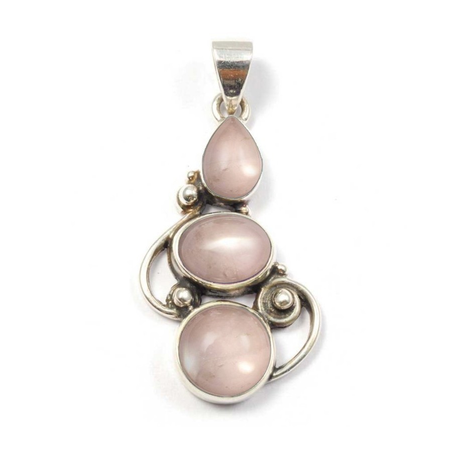 Silver Three-Stone Pendant - Silver Jewellery - Boutique Nirvana