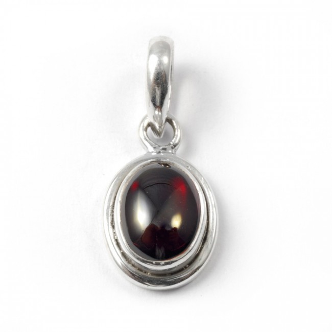 Petit pendentif argent pierre ovale - BIJOUX ARGENT - Boutique Nirvana
