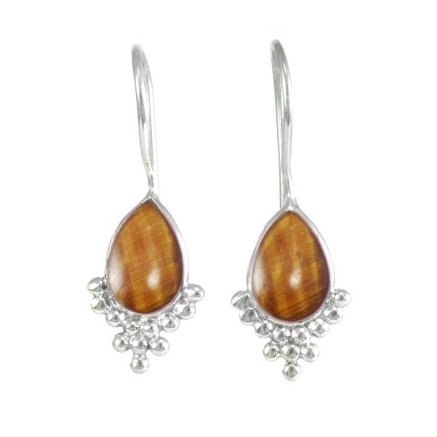 Gemstone and Silver Drop Earrings - Silver Jewellery - Boutique Nirvana