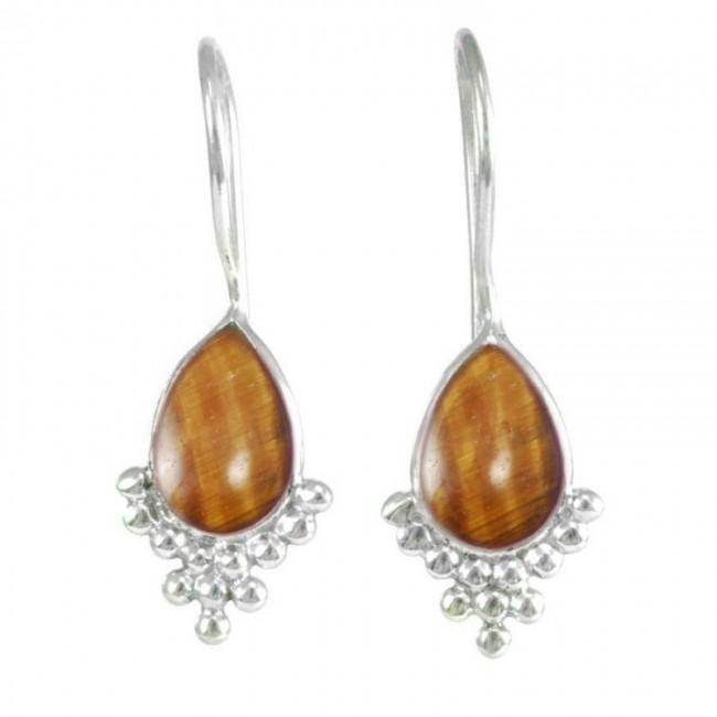 Gemstone and Silver Drop Earrings - Silver Jewellery - Boutique Nirvana