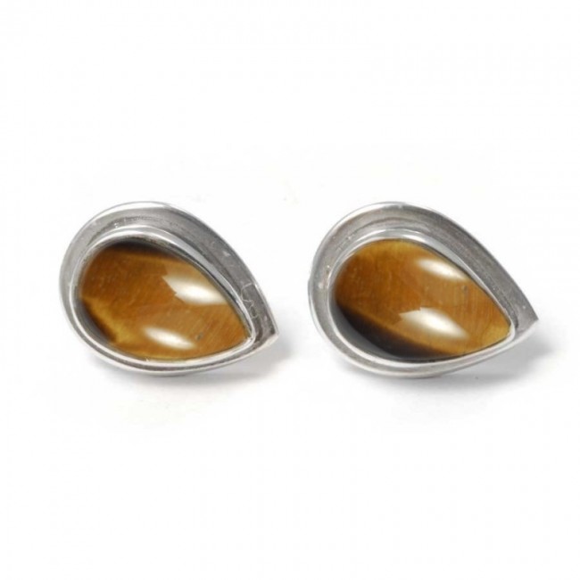 Teardrop Indian Gemstone Studs - Silver Jewellery - Boutique Nirvana