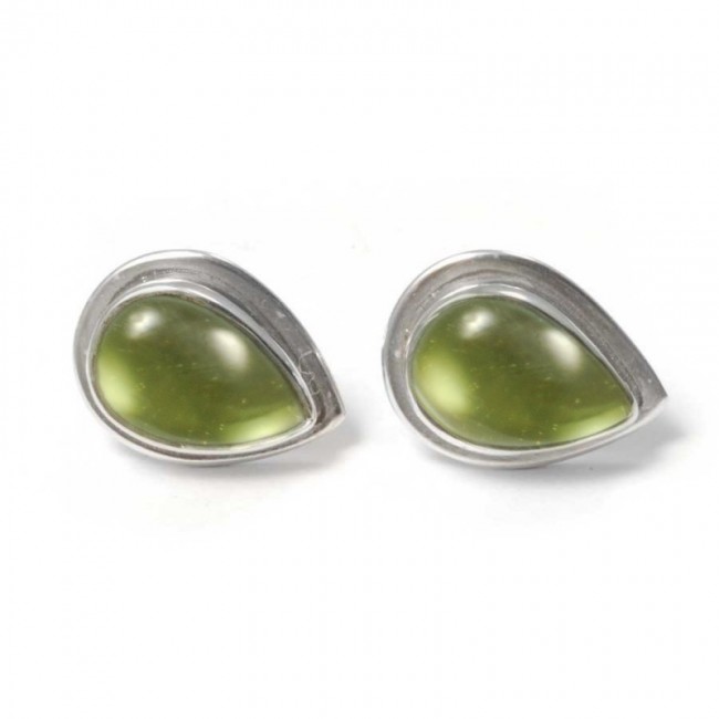 Teardrop Indian Gemstone Studs - Silver Jewellery - Boutique Nirvana