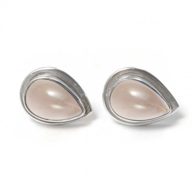 Teardrop Indian Gemstone Studs - Silver Jewellery - Boutique Nirvana