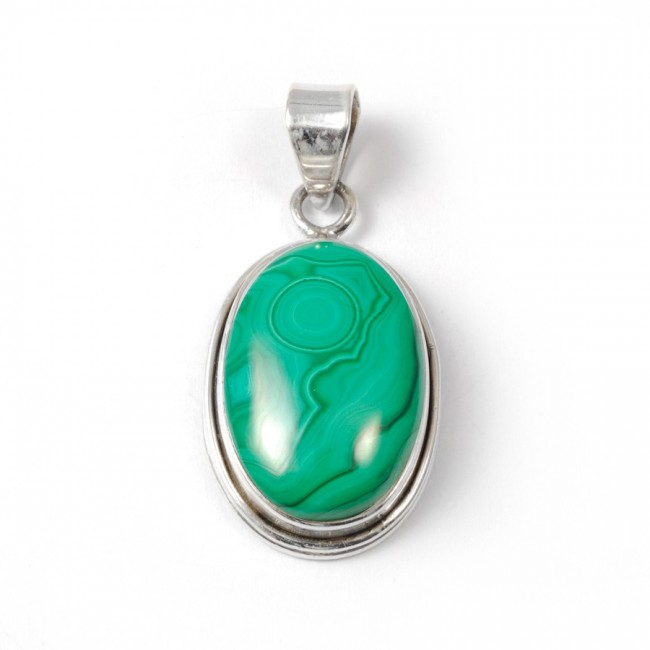 Oval Cabochon Stone Pendant - Silver Jewellery - Boutique Nirvana