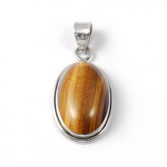 Pendentif argent pierre ovale Jaisalmer - BIJOUX ARGENT - Boutique Nirvana