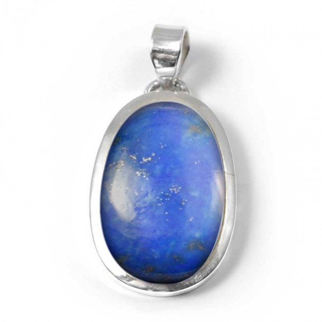 Grand pendentif épais et pierre ovale - BIJOUX ARGENT - Boutique Nirvana