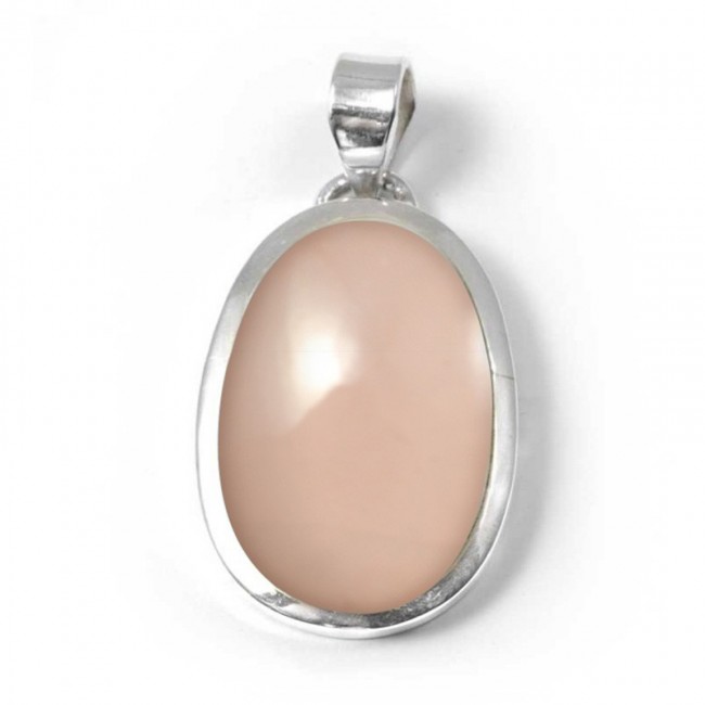 Grand pendentif épais et pierre ovale - BIJOUX ARGENT - Boutique Nirvana
