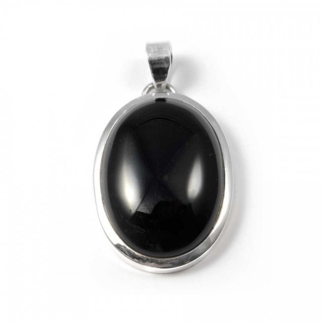 Pendentif épais et pierre ovale moyenne - Silver Jewellery - Boutique Nirvana