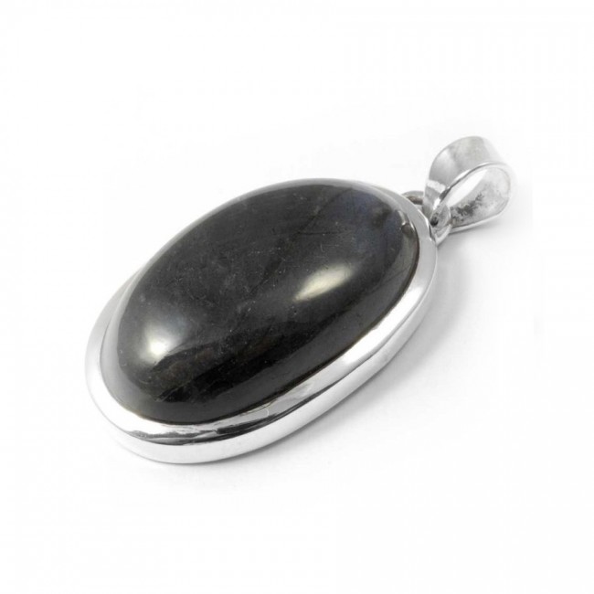 Pendentif épais et pierre ovale moyenne - Silver Jewellery - Boutique Nirvana