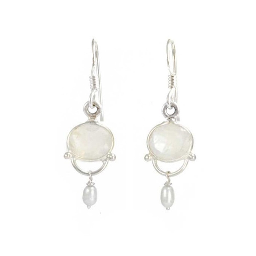 Boucles d'oreilles pendantes avec pierre - Silver Jewellery - Boutique Nirvana