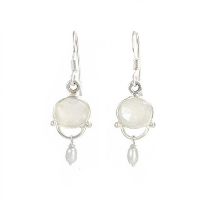Boucles d'oreilles pendantes avec pierre - Silver Jewellery - Boutique Nirvana