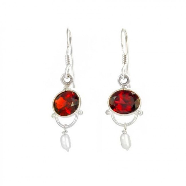 Boucles d'oreilles pendantes avec pierre - Silver Jewellery - Boutique Nirvana