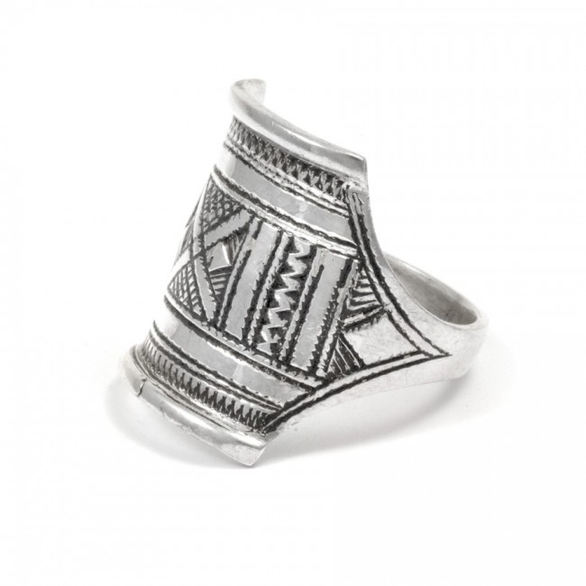 Bague Touareg rectangulaire - Silver Jewellery - Boutique Nirvana