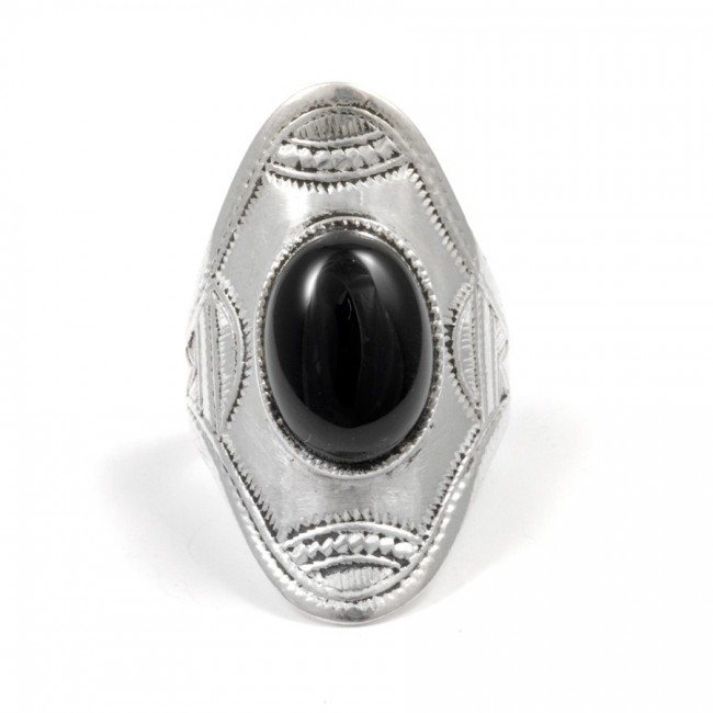 Bague Touareg argent pierre ovale Arana - BIJOUX ARGENT - Boutique Nirvana