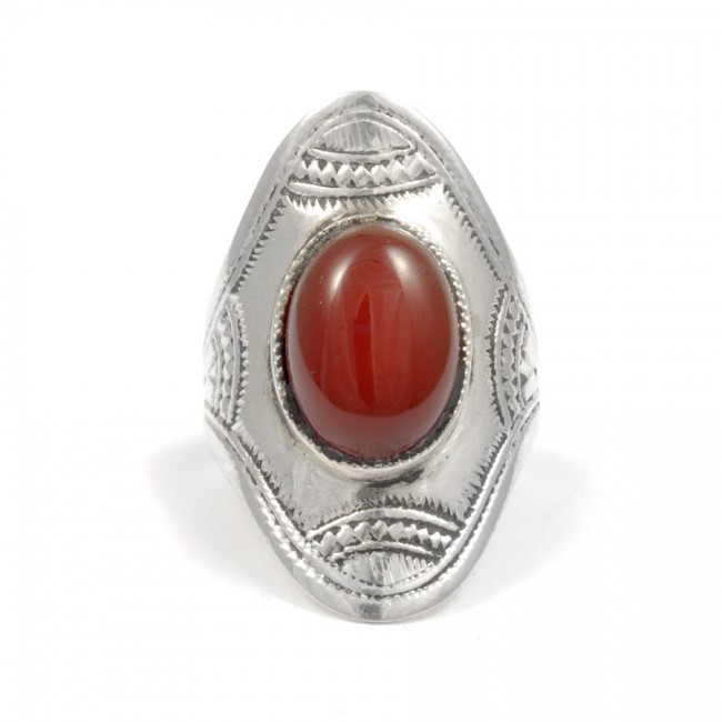 Bague Touareg argent pierre ovale Arana - BIJOUX ARGENT - Boutique Nirvana