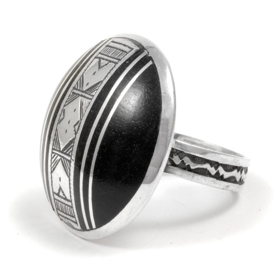 Bague Touareg argent ébène Kalea - BIJOUX ARGENT - Boutique Nirvana