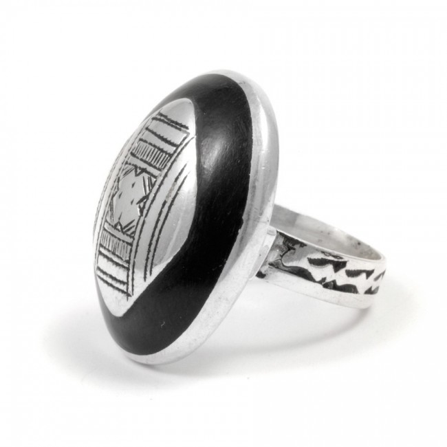 Bague Touareg argent ébène Keoni T 54 - BIJOUX ARGENT - Boutique Nirvana