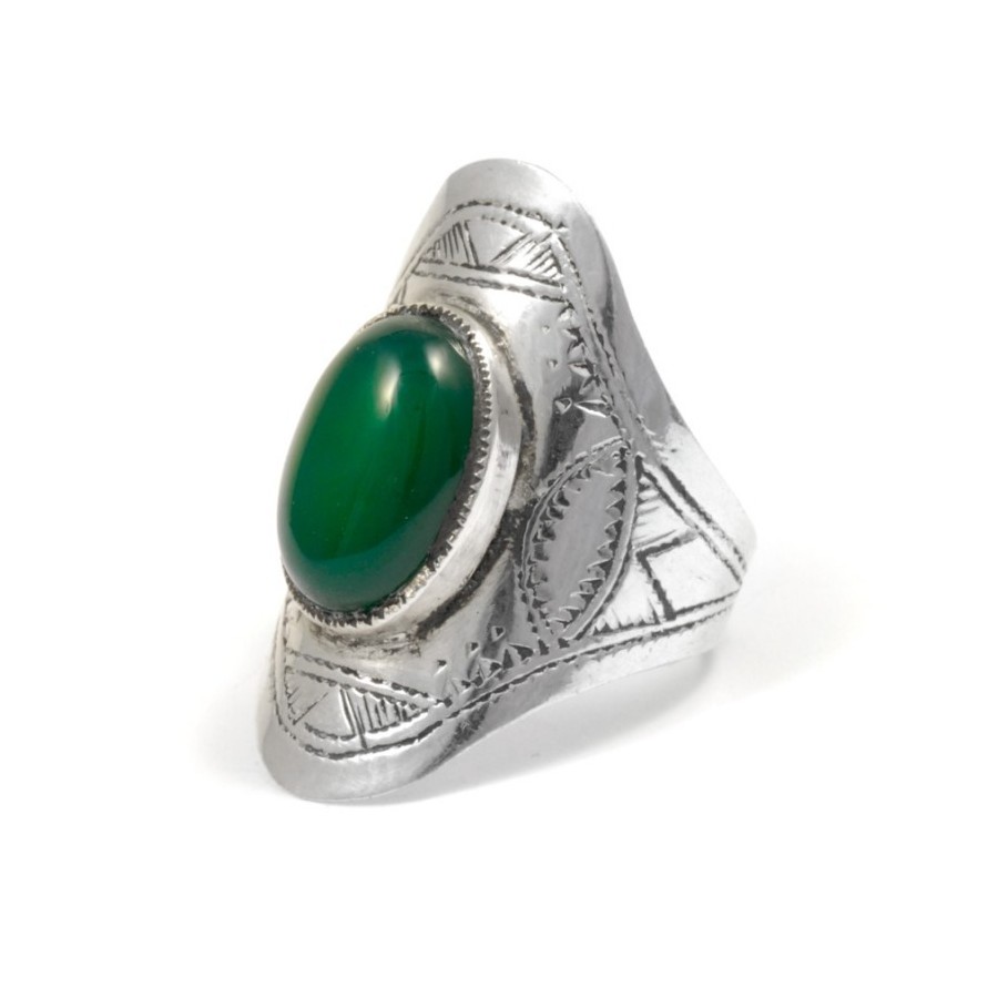 Bague Touareg argent pierre ovale Arana - BIJOUX ARGENT - Boutique Nirvana