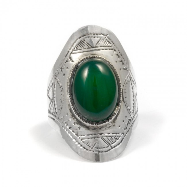 Bague Touareg argent pierre ovale Arana - BIJOUX ARGENT - Boutique Nirvana