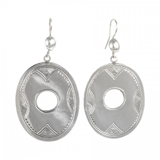 Boucles d'oreilles argent Touareg Adza - BIJOUX ARGENT - Boutique Nirvana