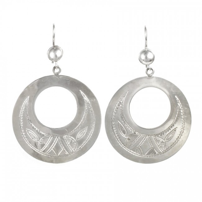 Boucles d'oreilles Touareg rondes trouées - Silver Jewellery - Boutique Nirvana