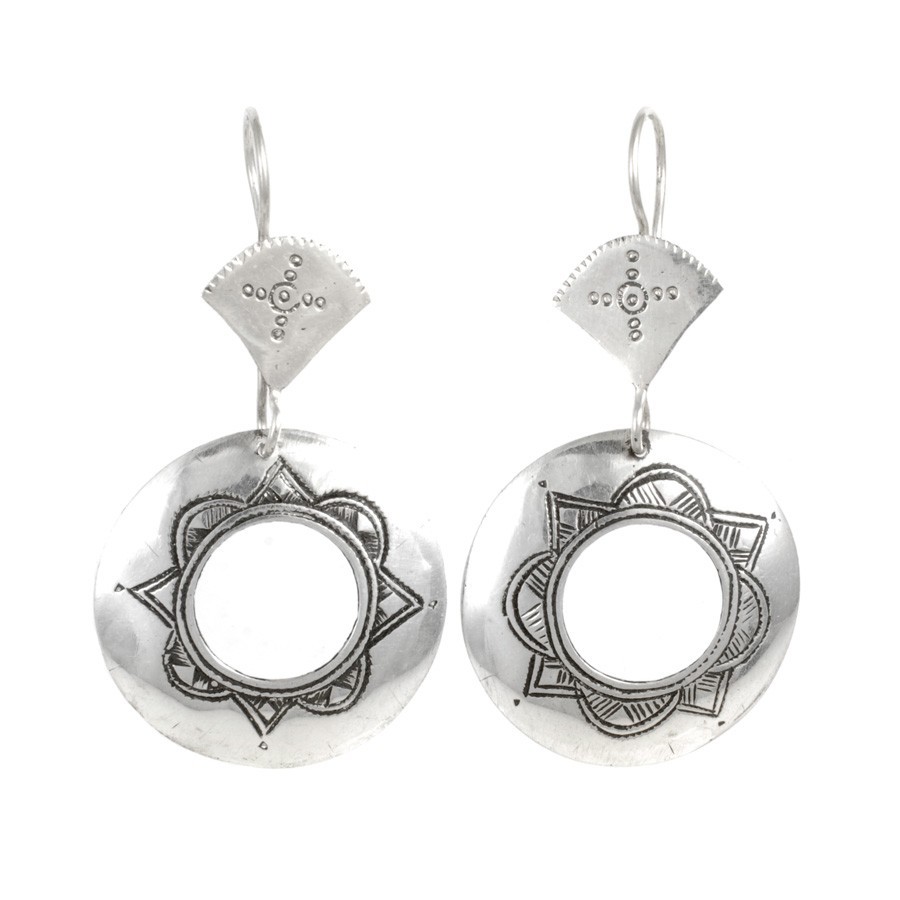 Boucles d'oreilles argent Touareg Lahna - BIJOUX ARGENT - Boutique Nirvana