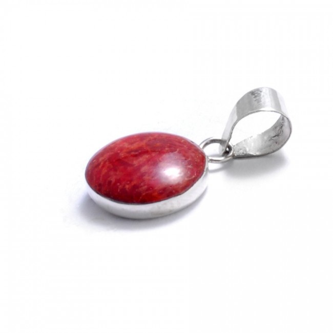 Petit pendentif rond Corail - BIJOUX ARGENT - Boutique Nirvana