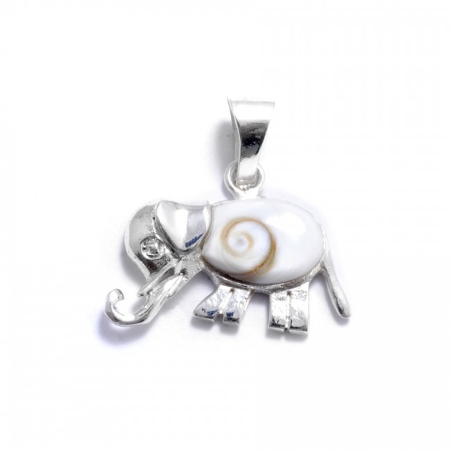 Pendentif argent éléphant oeil de Sainte-Lucie - BIJOUX ARGENT - Boutique Nirvana
