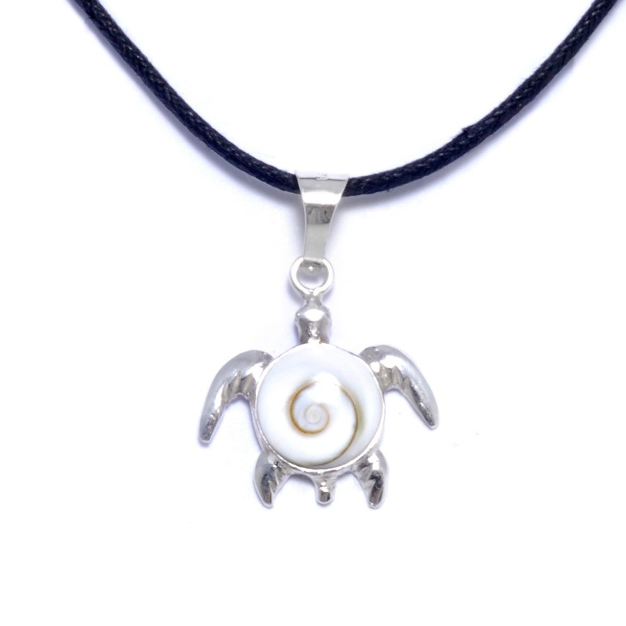 Pendentif tortue Oeil de Sainte Lucie - BIJOUX ARGENT - Boutique Nirvana