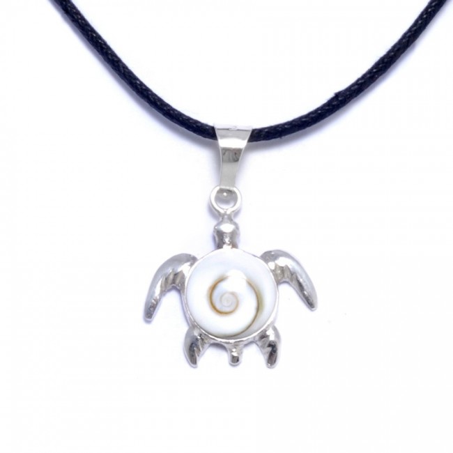 Pendentif tortue Oeil de Sainte Lucie - BIJOUX ARGENT - Boutique Nirvana