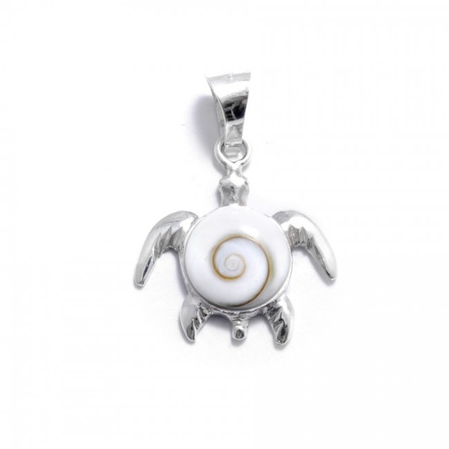 Pendentif tortue Oeil de Sainte Lucie - BIJOUX ARGENT - Boutique Nirvana