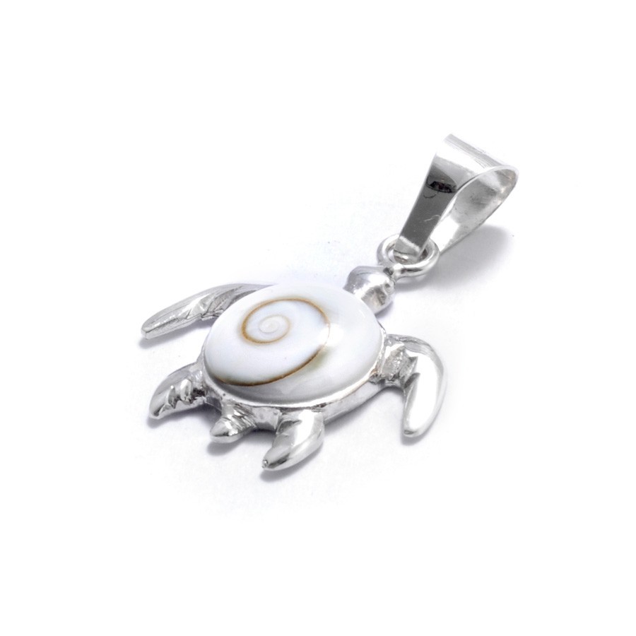 Pendentif tortue Oeil de Sainte Lucie - BIJOUX ARGENT - Boutique Nirvana