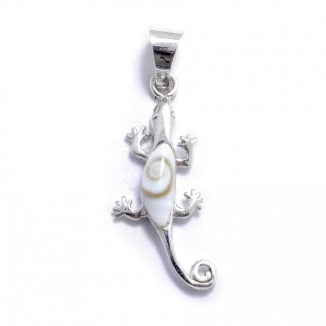 Pendentif salamandre Oeil de Sainte Lucie - Silver Jewellery - Boutique Nirvana