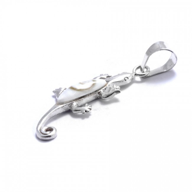 Pendentif salamandre Oeil de Sainte Lucie - Silver Jewellery - Boutique Nirvana