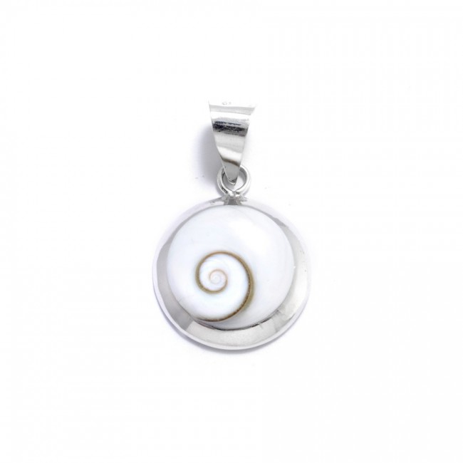 Petit pendentif contour arrondi Oeil de Sainte Lucie - Silver Jewellery - Boutique Nirvana