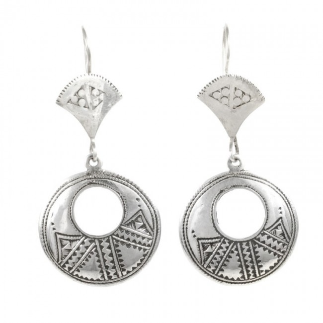 Boucles d'oreilles Touareg rondes Dihya - Silver Jewellery - Boutique Nirvana