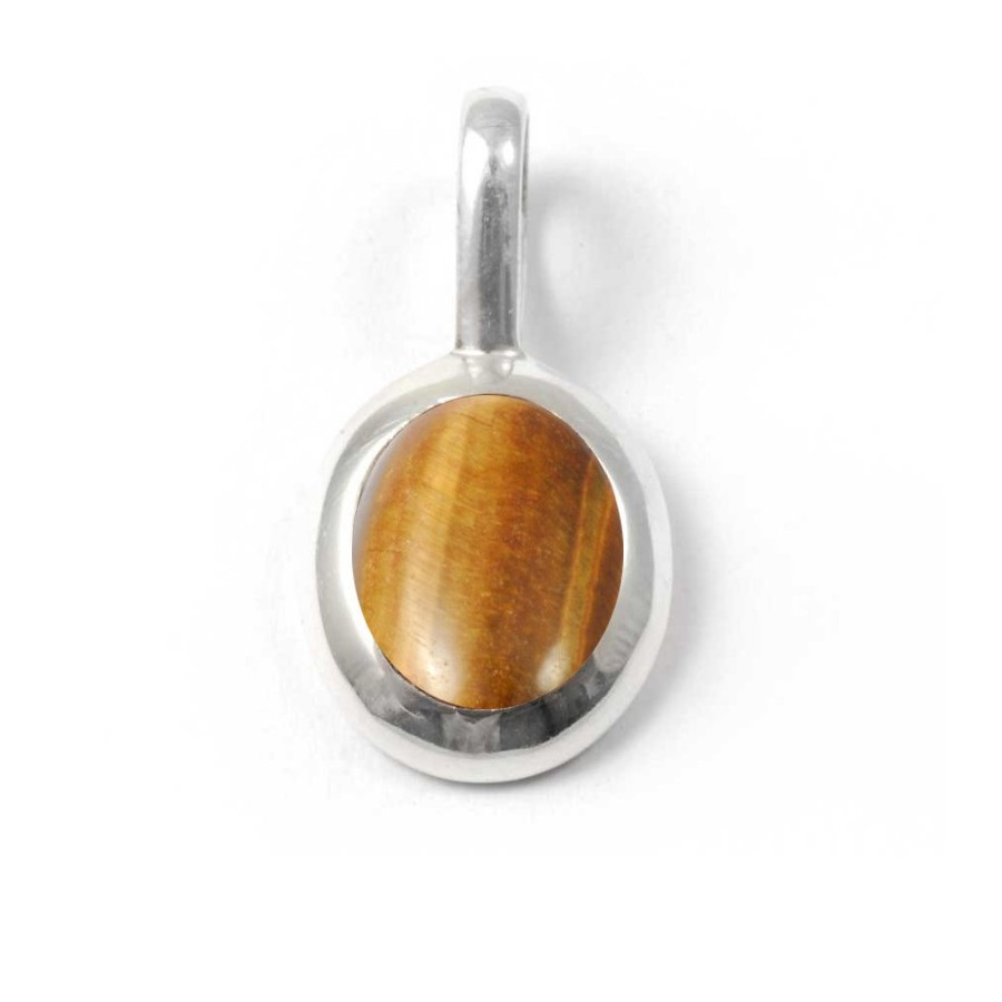 Pendentif pierre et argent avec contour épais - BIJOUX ARGENT - Boutique Nirvana