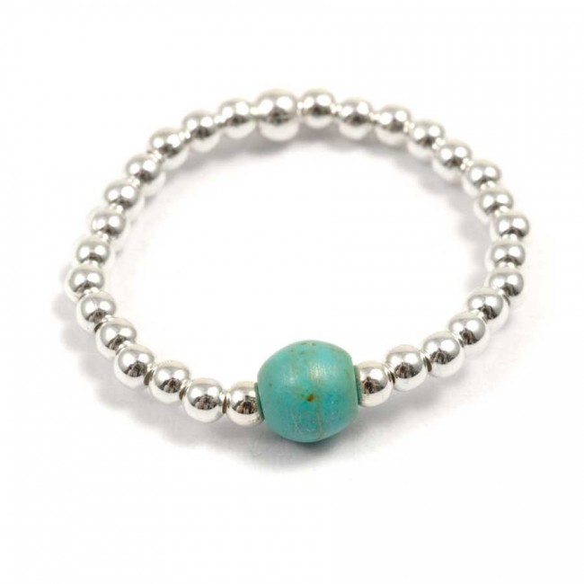 Unique Silver Beaded Gemstone Ring - Silver Jewellery - Boutique Nirvana