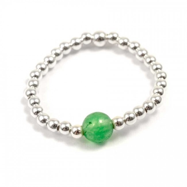 Unique Silver Beaded Gemstone Ring - Silver Jewellery - Boutique Nirvana