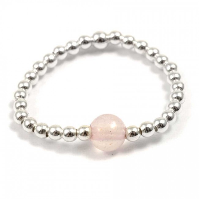 Unique Silver Beaded Gemstone Ring - Silver Jewellery - Boutique Nirvana